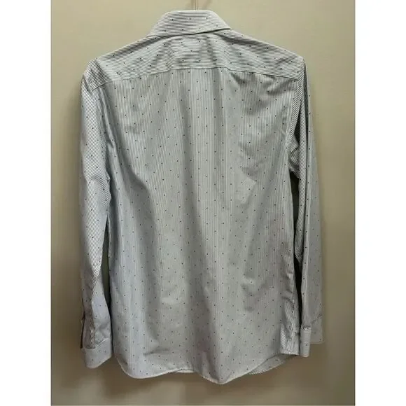 Banana Republic M men’s non iron slim fit button down red white grey/blue speckl - Picture 2 of 8